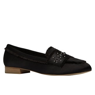 Aolle Detailed Textile Loafers -black