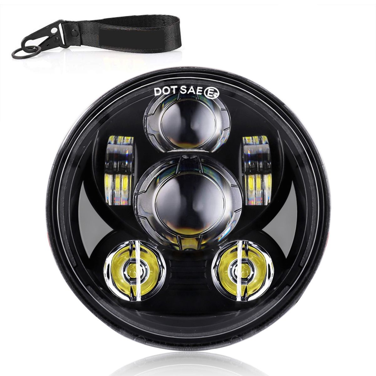 12V Motorcycle Headlight Round LED Driving Lamp Head Lamp, 2