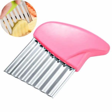 Stainless Steel Crinkle Wavy Cutter - Pink