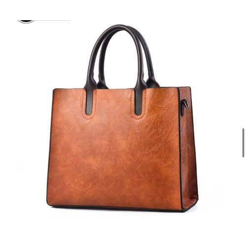 Ladies Handbag Pu Leather Top Handle Satchel Shoulder Bag