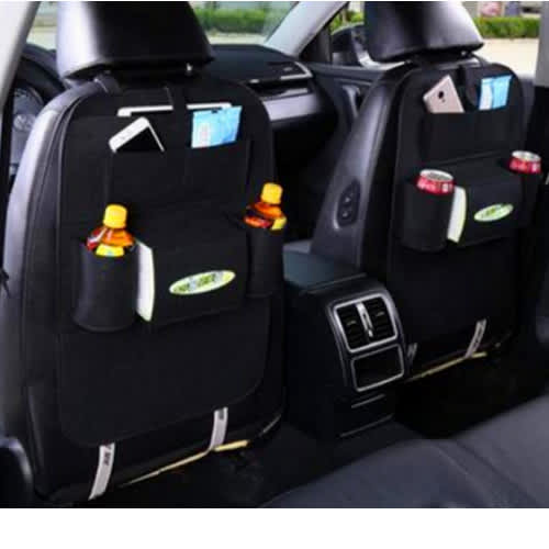 2 Piece Car Seat Pockets Organizer - Black