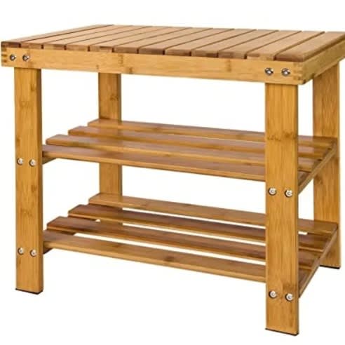 Bamboo Shoe Rack Bench & Bathroom Shelf