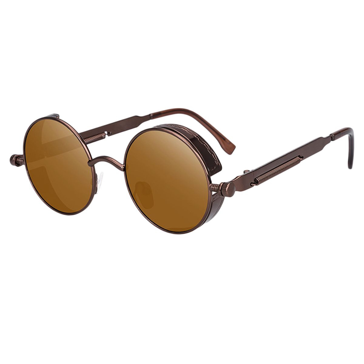 Retro Gothic Steampunk Circle Sunglasses For Women Men Round Len Tawny