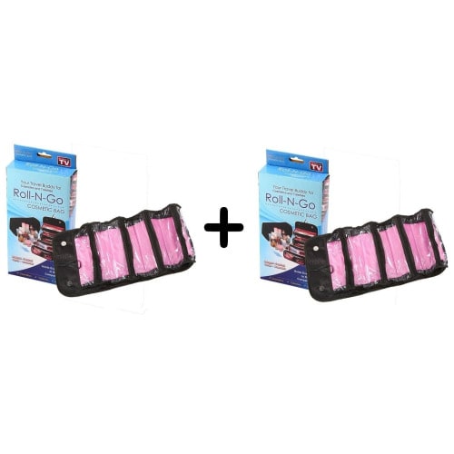 Roll-N-Go Makeup and Toiletries Bag - 2pc - Black