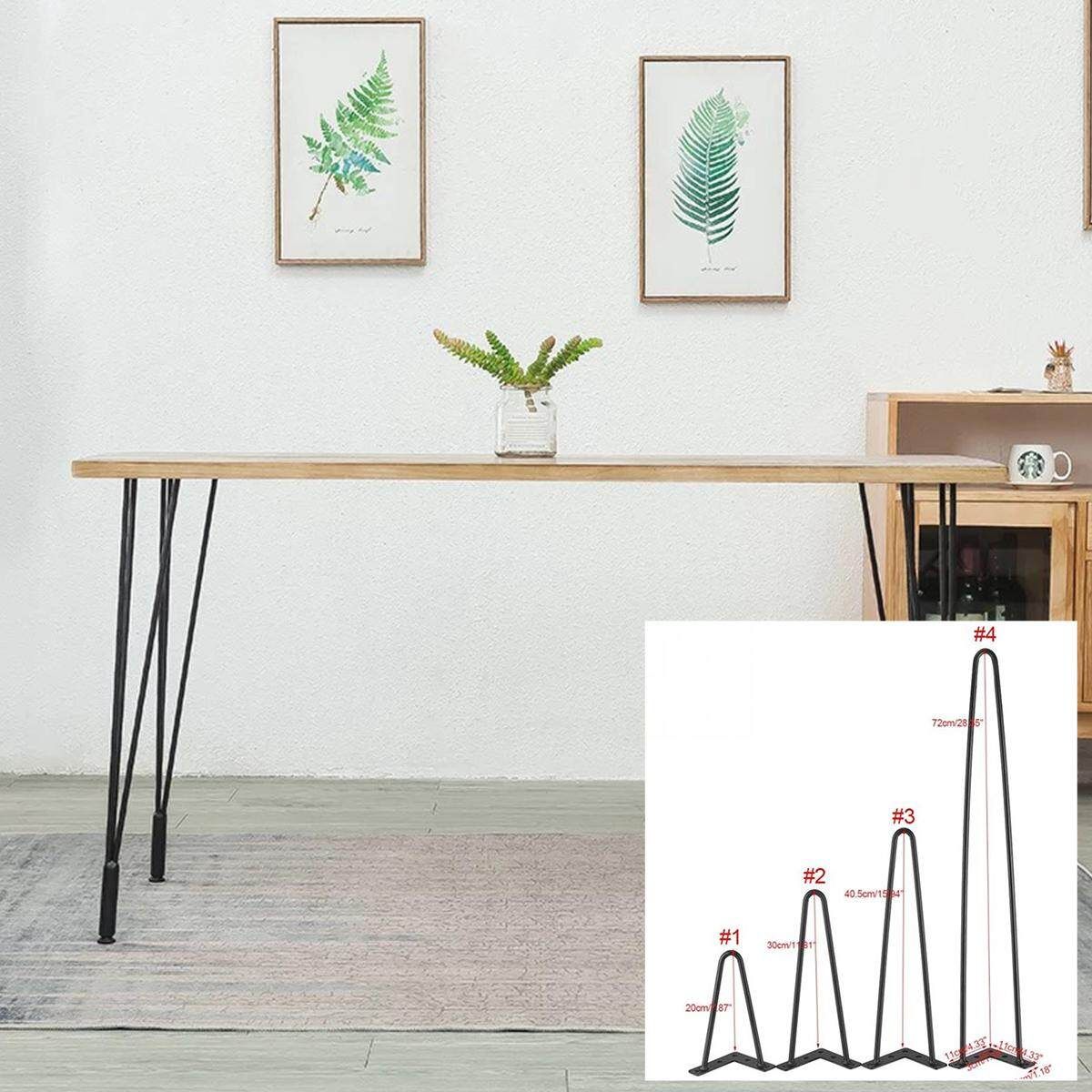 8/12/16/28 Inch Hairpin Metal Furniture Table Legs DIY Furniture Coffee Table Chair Leg 4Pcs 12 Inches