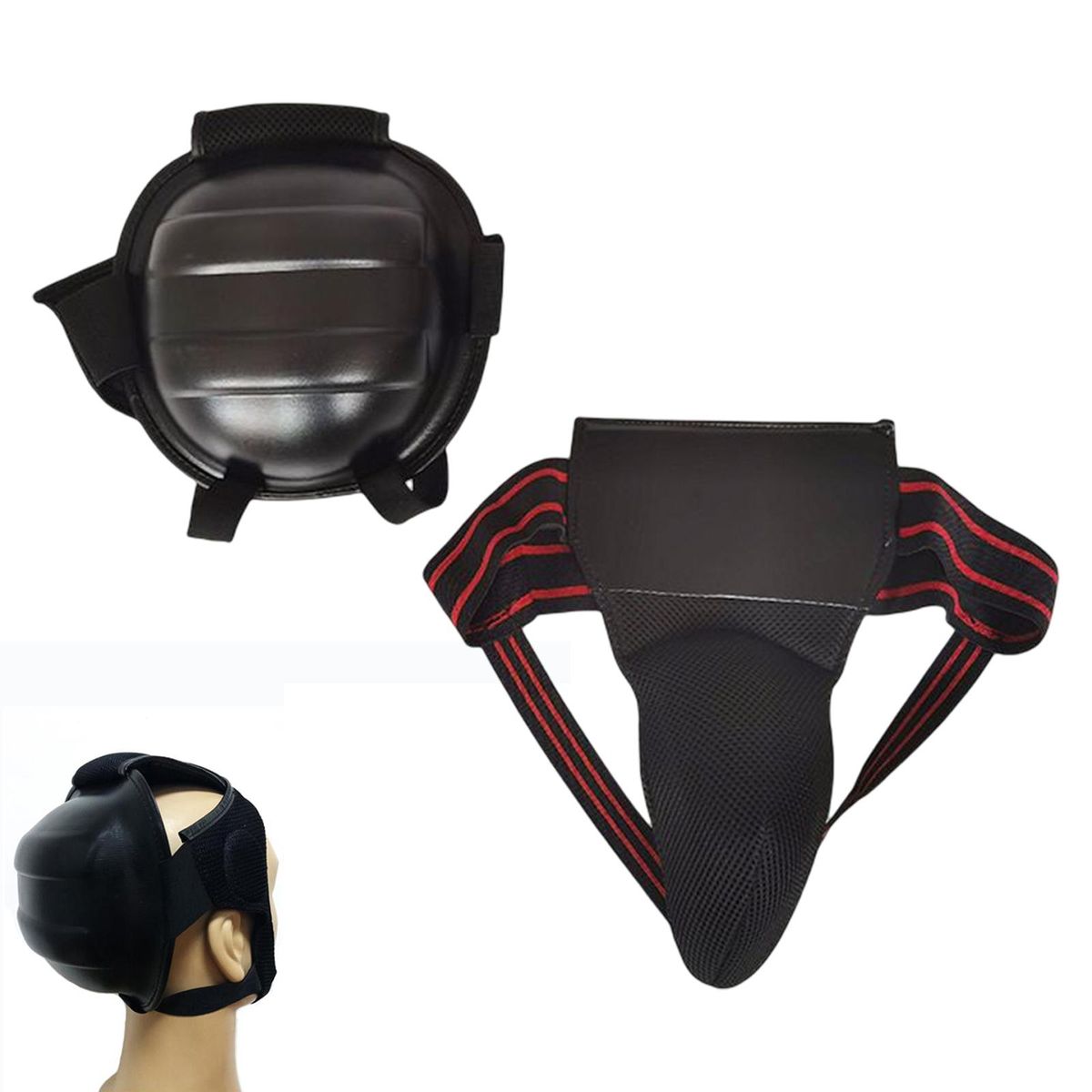 2x Taekwondo Groin Protector And Head Guard Underwear For Grappling