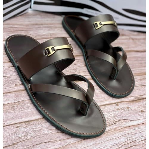 Men's Slippers - Dark Brown