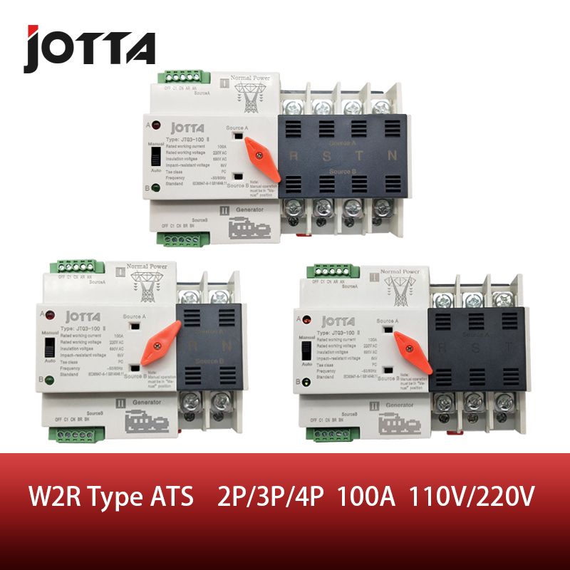110V ATS 100A Automatic 3P 220V 4P Jotta Mini W2R-2P