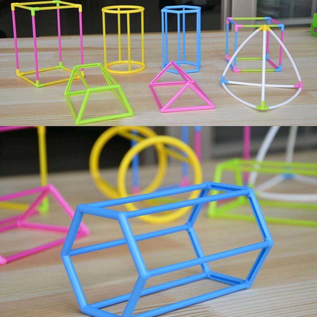 Colorful Geometric Shape Building Kit Kids Math Educational Toy