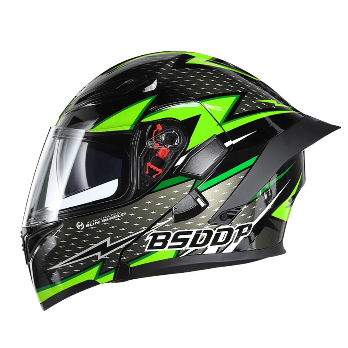 Motorcycle Helmet Unisex Adult Cool Rider Equipment Four Seasons New Street Touring Motorbike Helmet Dual Visor Flip up Full Face Helmet with BT Space 2XL Style3