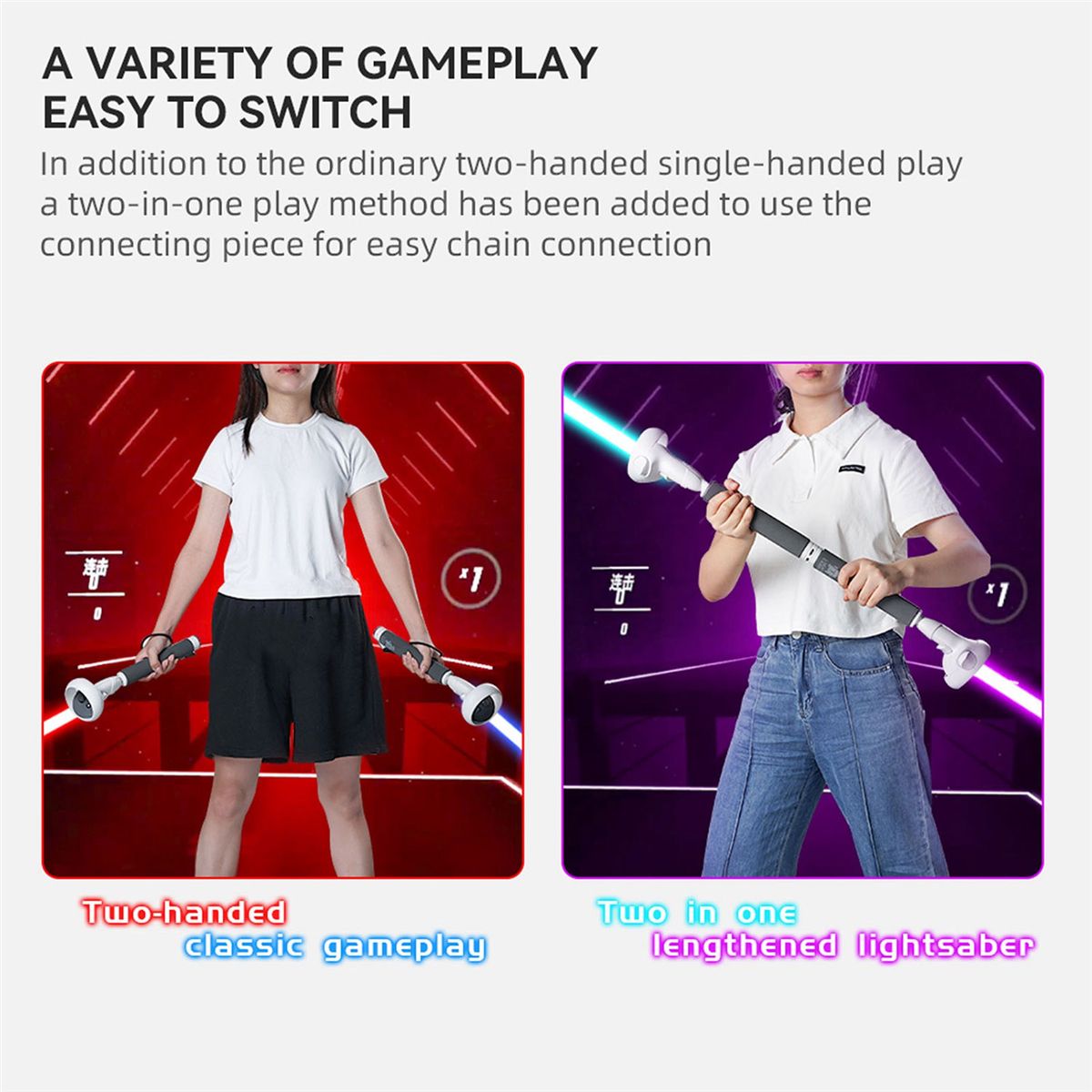 Long Stick VR Handle Gamepad for 2 Light Saber Games