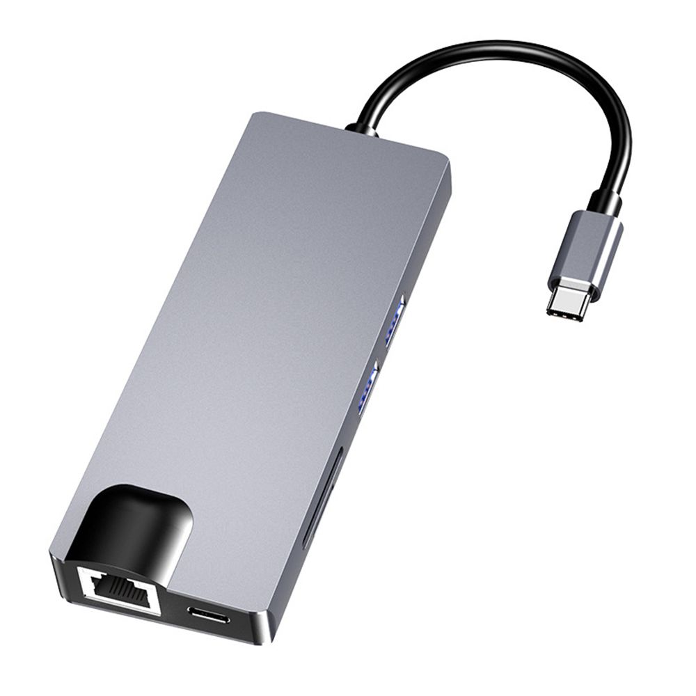 8-in-1 Type-C Hub USB-C Converter Aluminum Alloy Shell