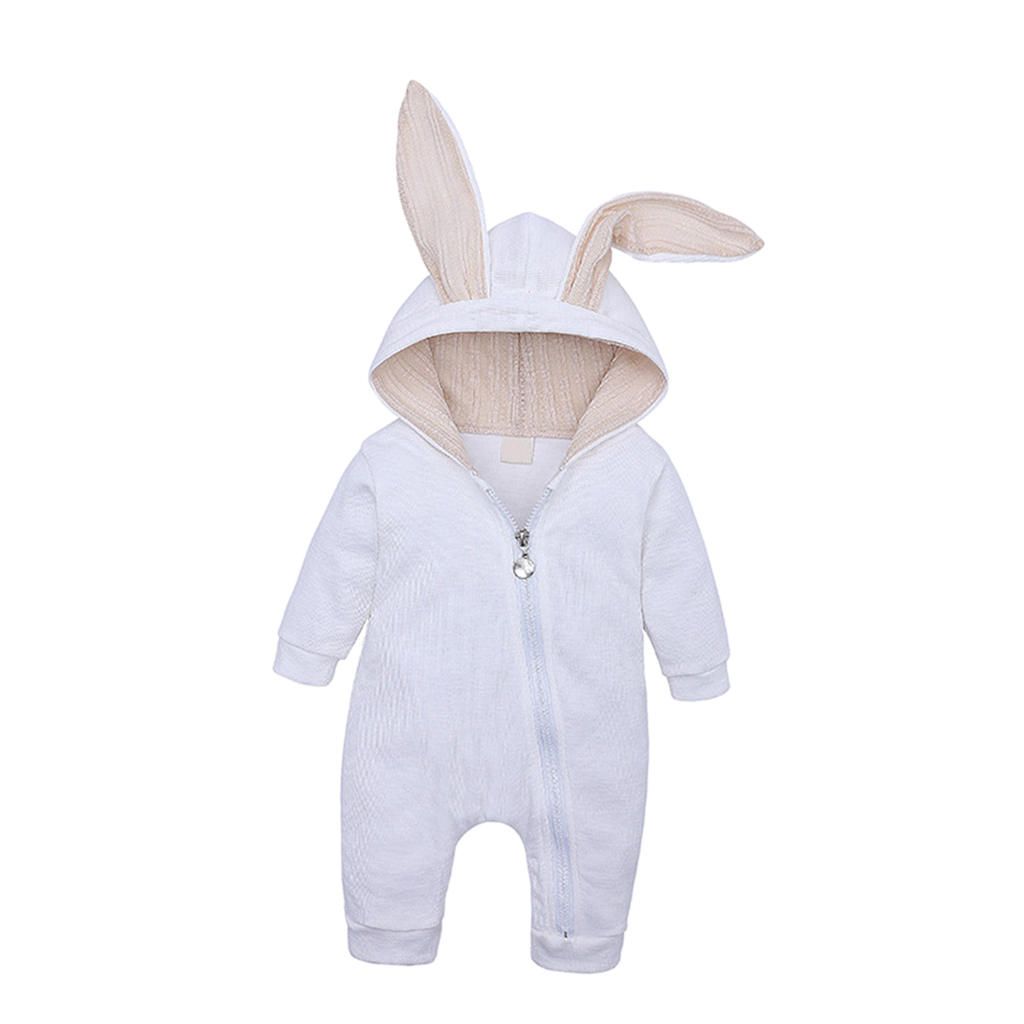 One Piece Newborn Infant Baby Girl Romper Jumpsuit White (0-3 Months)