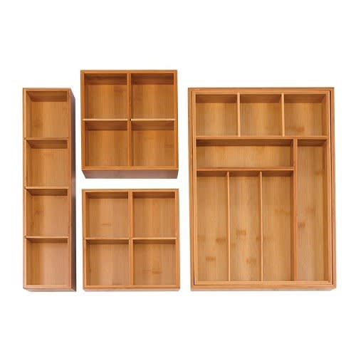 Classics 4-piece Bamboo Expandable Drawer Organizer