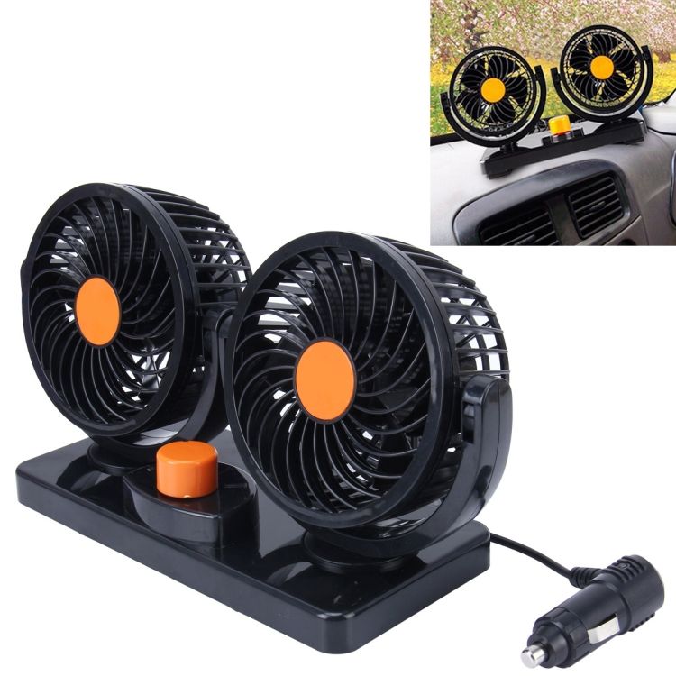 10W Two Head Low Noise Mini Electric Car Fan