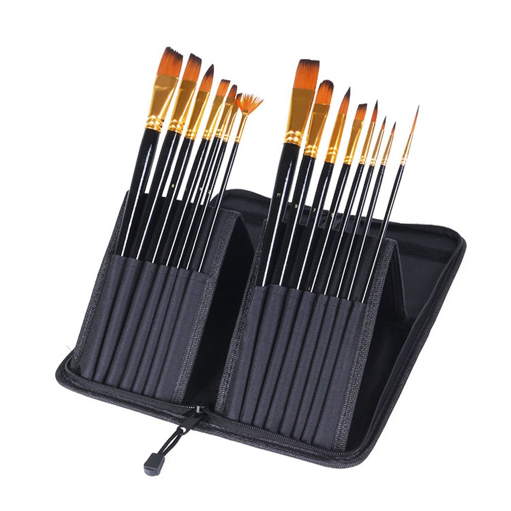15pcs Paintbrush Set Nylon Hair Painting Brush Kit