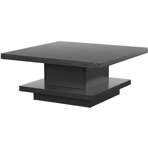 Pedestal Coffee Table With Storage - Black