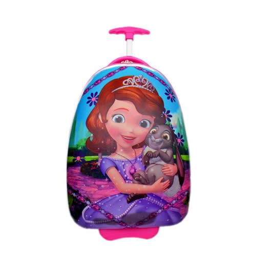 Sofia And Clover 2 Wheels Plastic Trolley School Bag- Pink- Big Size