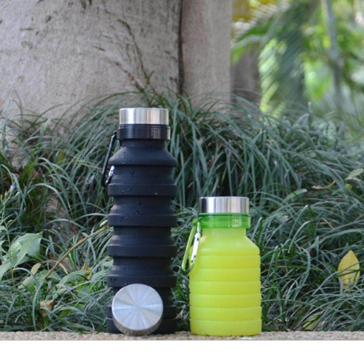 Collapsible Silicone Travel Sport Folding Drink Water Bottle Kettle Cup Travel Green