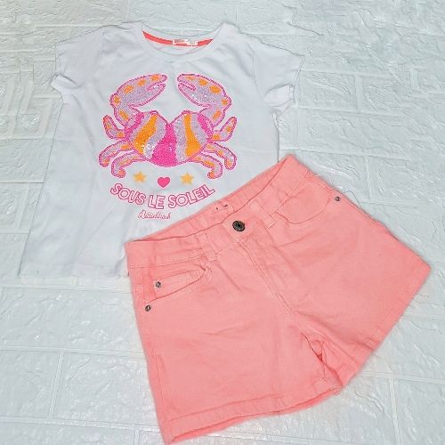Girls Unique Top And Shorts Set