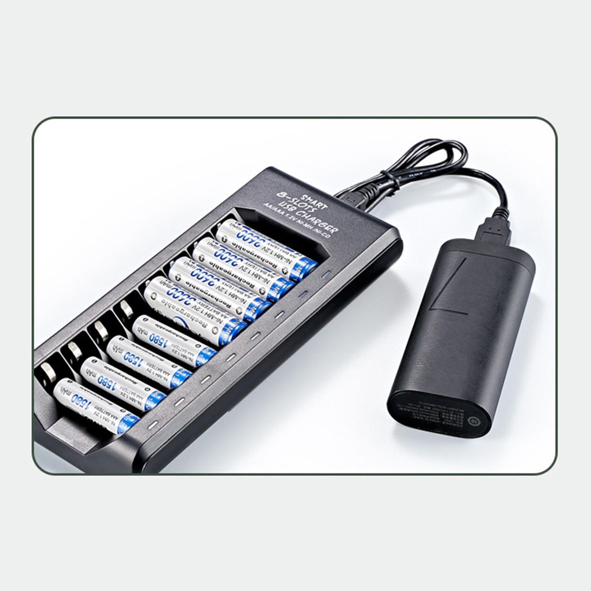 Smart 8 Slots 1.2V AA/AAA Battery Rechargeable USB Charger