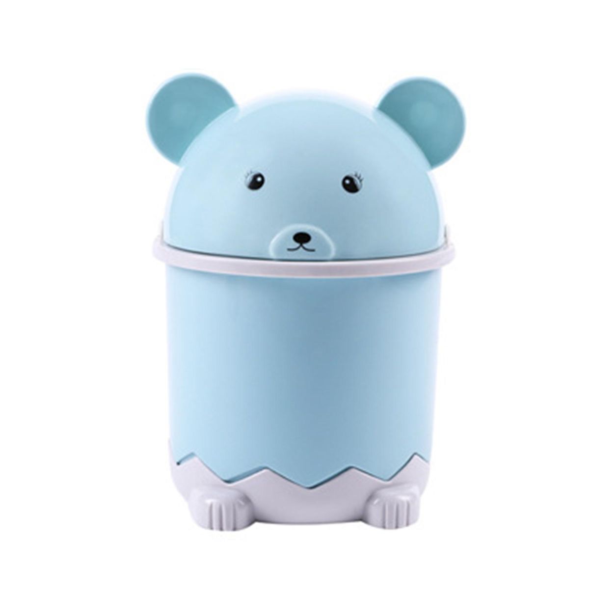 Waste Bin Mini Trash Can with Lid Blue