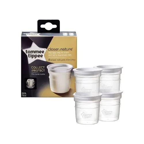 Breast Milk Storage Cups Pots - 60ml X 4