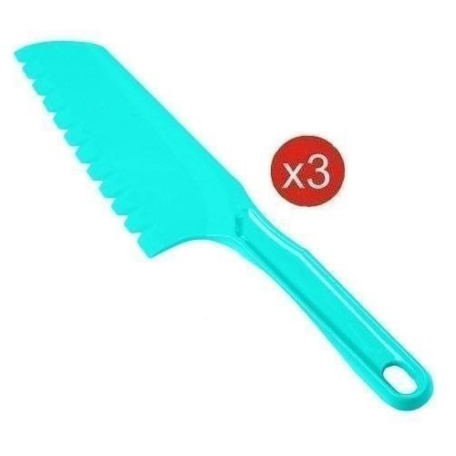 Plastic Salad Knife Teal Green - 3Pcs