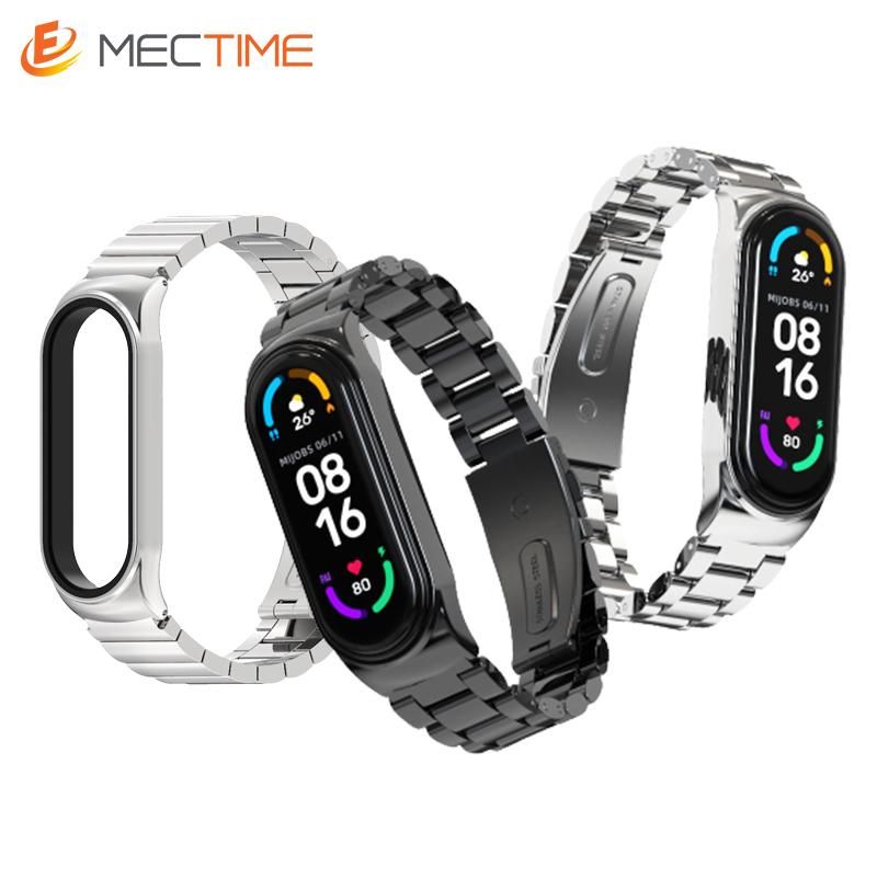 Universal wristband stainless steel three bead strap CS for millet Bracelet 3 / 4 / 5