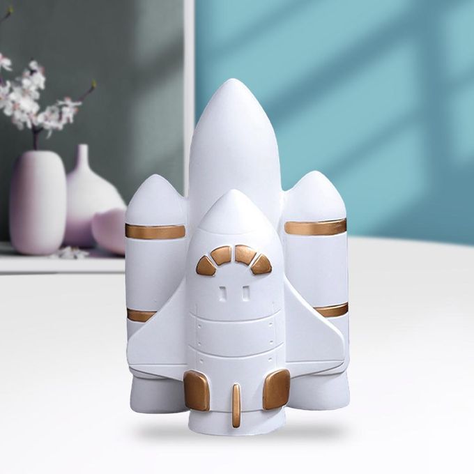 1pc Astronaut Figurines Handmade Hotel Bedroom TV Shelf Rocket Gold