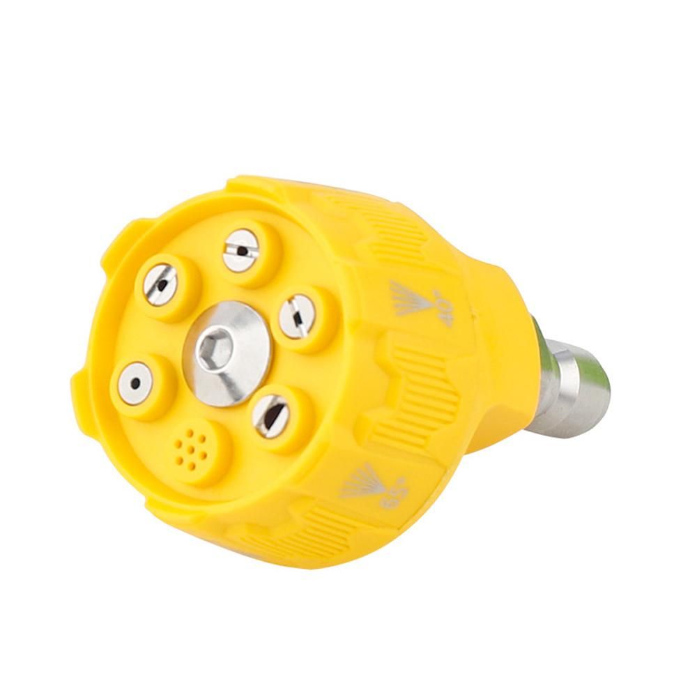 High Pressure Washer Spray Nozzle 6-in-1 Adjustable Quick Changeover with 1/4 Inch Quick Connect for Car Washing Home Cleaning Garden Watering
