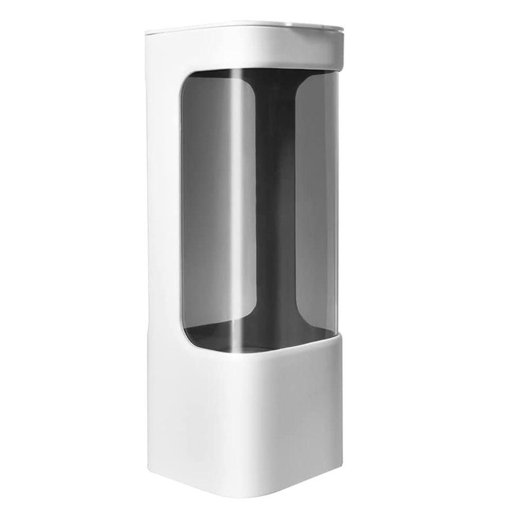 Cup Dispenser,Pull Type Water Cooler Cup Holder, Wall Mount Disposable Cups Dispenser with Paste for Home Office(White)