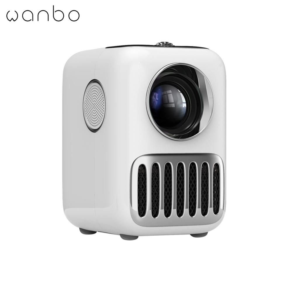 Wanbo T2R MAX Projector Full HD Wireless Projection 350 ANSI Lumens  16G Large Memory 1080P Mini LED Portable Projector WIFI 4K 1920*1080P 1GB+16GB Voice Control  Stand-Alone Standard Version