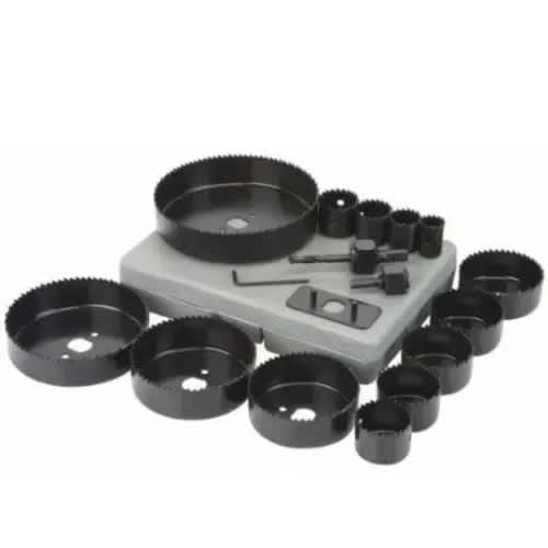 Hole Saw Drill Bit Kit Wood Plastic Sheet Metal 3/4" - 5" Cutting Set 16pcs