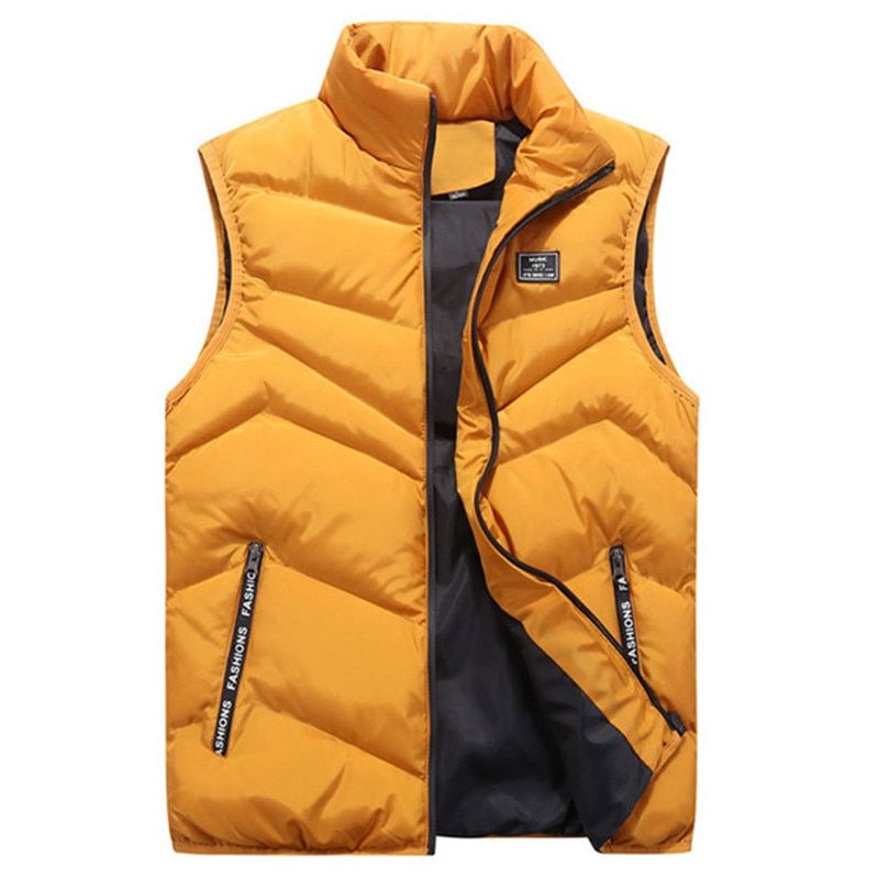 Winter Men Casual Vest Warm Fleece Sleeveless Sports Vest Jacket Mens Woman Woman Fashion Light Comfortable Outdoor Vest Yellow