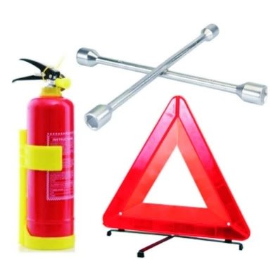 Fire Extinguisher 1kg  Wheel Spanner  C- Caution Sign