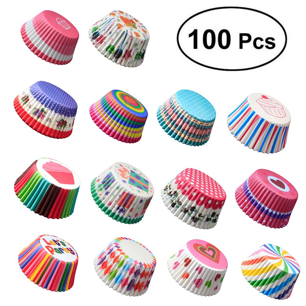 100Pcs Cupcake  Baking Chocolate Glutinous Rice Tray Decor