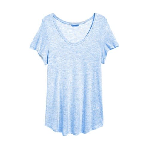 Plus Size Jersey Top- Blue