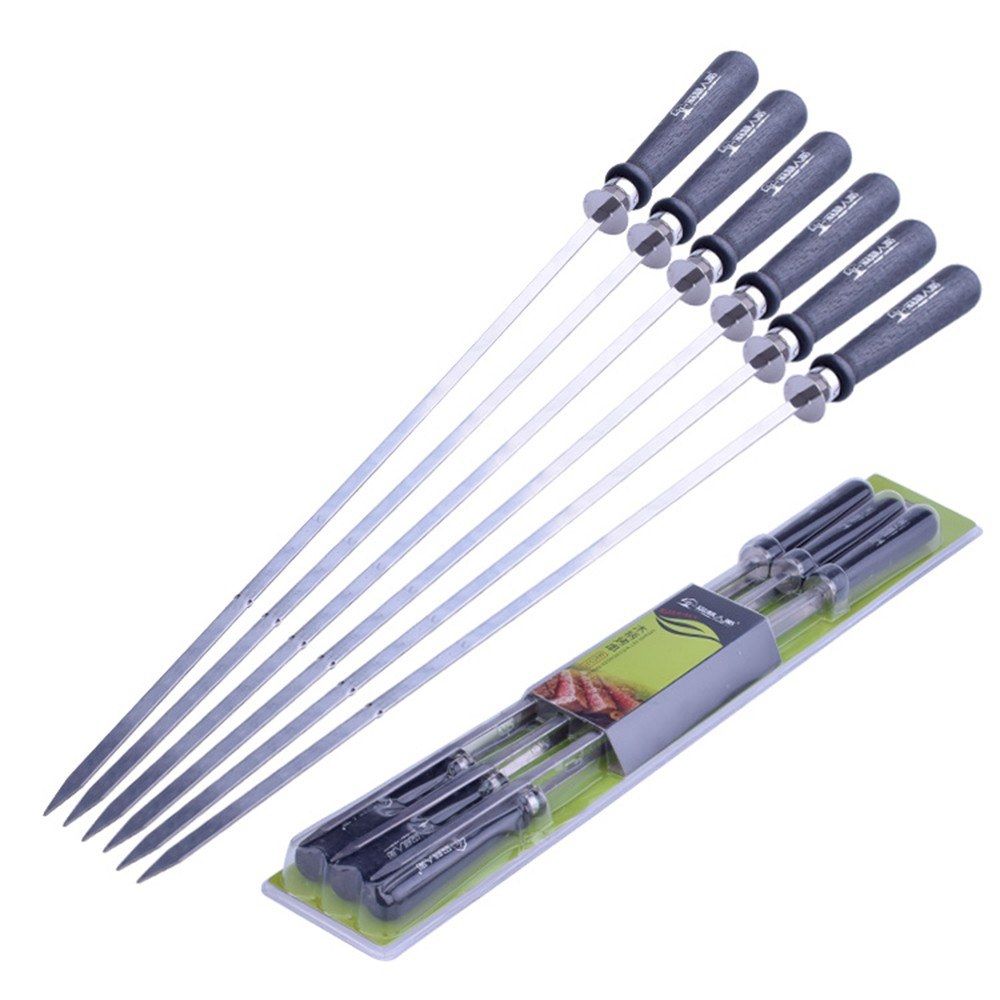 Barbecue Skewer Grilling Kabob Reusable Metal Skewers Heavy
