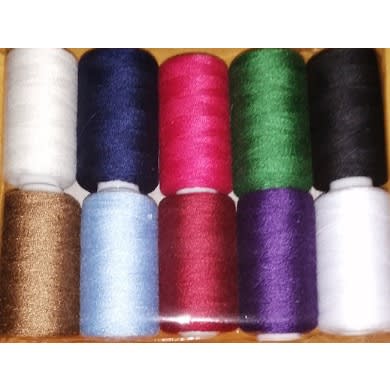 10 Large Spools Of Polyester Thread, Assortment 1