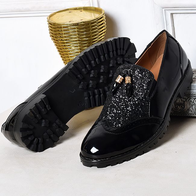NEW MEN BROGUE TIE  DESIGN SHOE BLACK