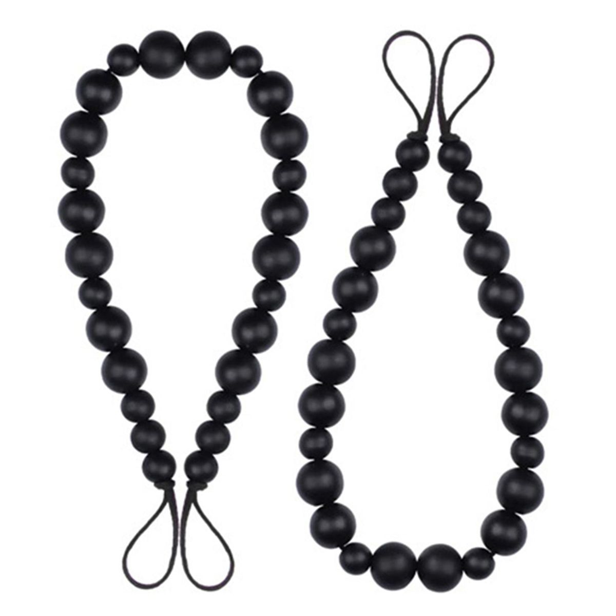 Boho Style Curtain Holderback Wooden Bead Curtain Tieback Black