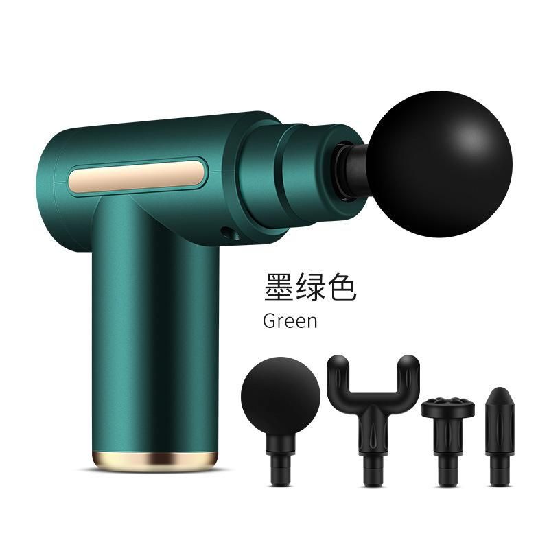 Cross-border mini fascia gun creative household portable meridian massager wholesale electric muscle relaxation fascia gun green