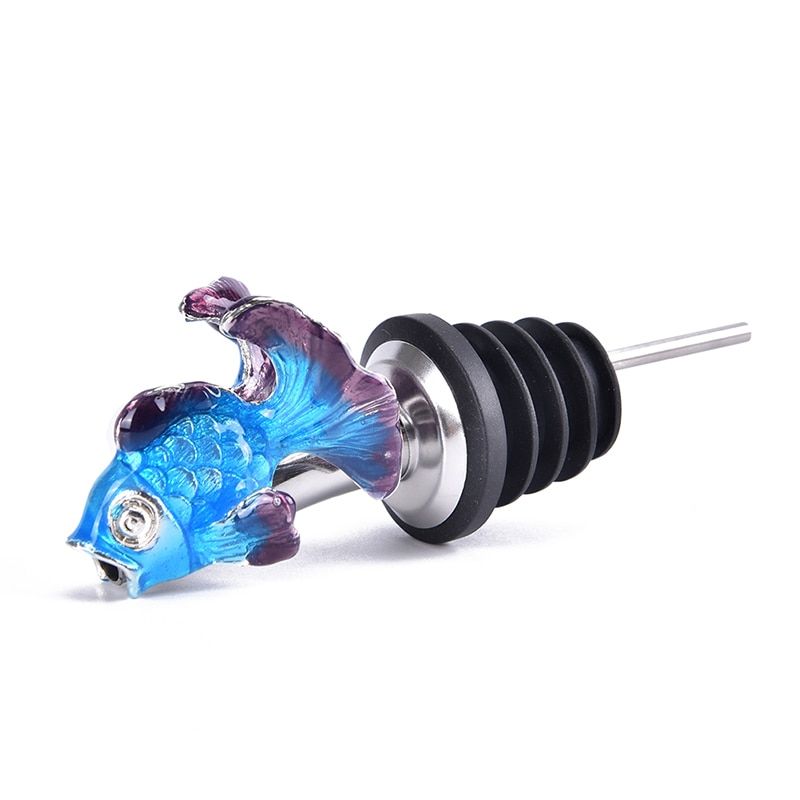 1Pc Wine Pourer Zinc Alloy Goldfish Wine Stopper Drinks Bar