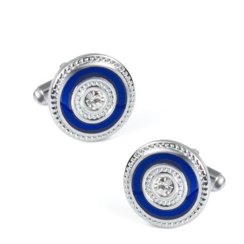 Men Fashionable Cufflinks - Silver & Blue