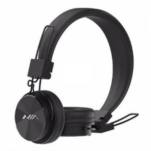 Nia X3 Wireless Bluetooth Headphones - For Call And Music Sd Card - Fm Radio - Aux - Black