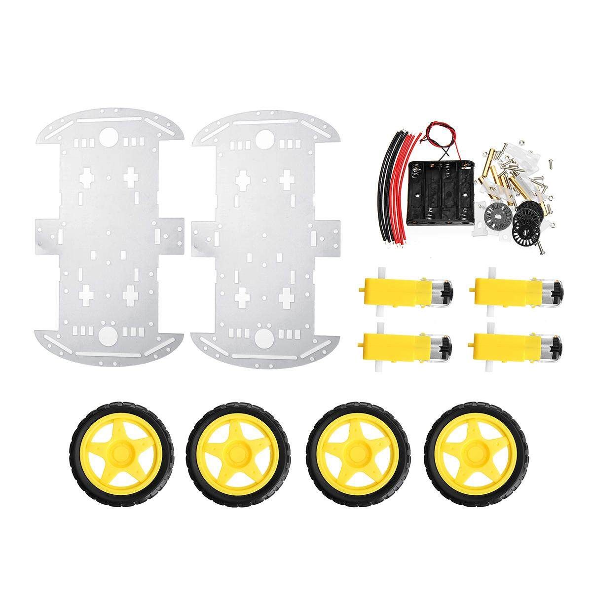 For Arduino Robot Car Kit 4WD Chassis Speed Motors Wheels Acrylic Plates