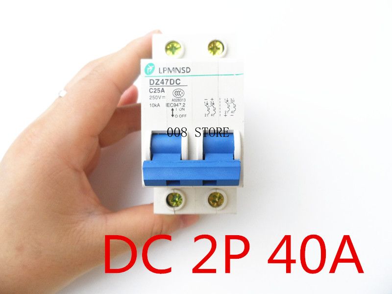 DC 2P 40A Circuit Breaker MCB 2 Poles Solar Energy