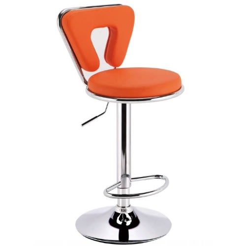 Adjustable Height Swivel Bar Stool - Orange