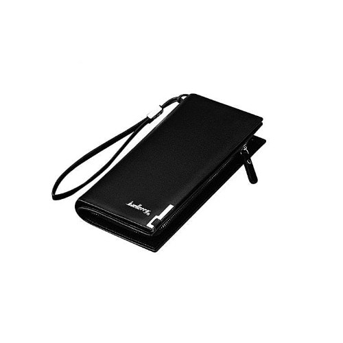 Unisex Multi Cards Compartment Leather Wallet- Black